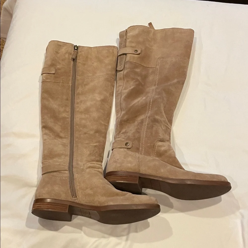 Franco Sarto Over the Knee Tan Suede Boots - Picture 8 of 15
